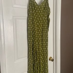 green printed jumpsuit